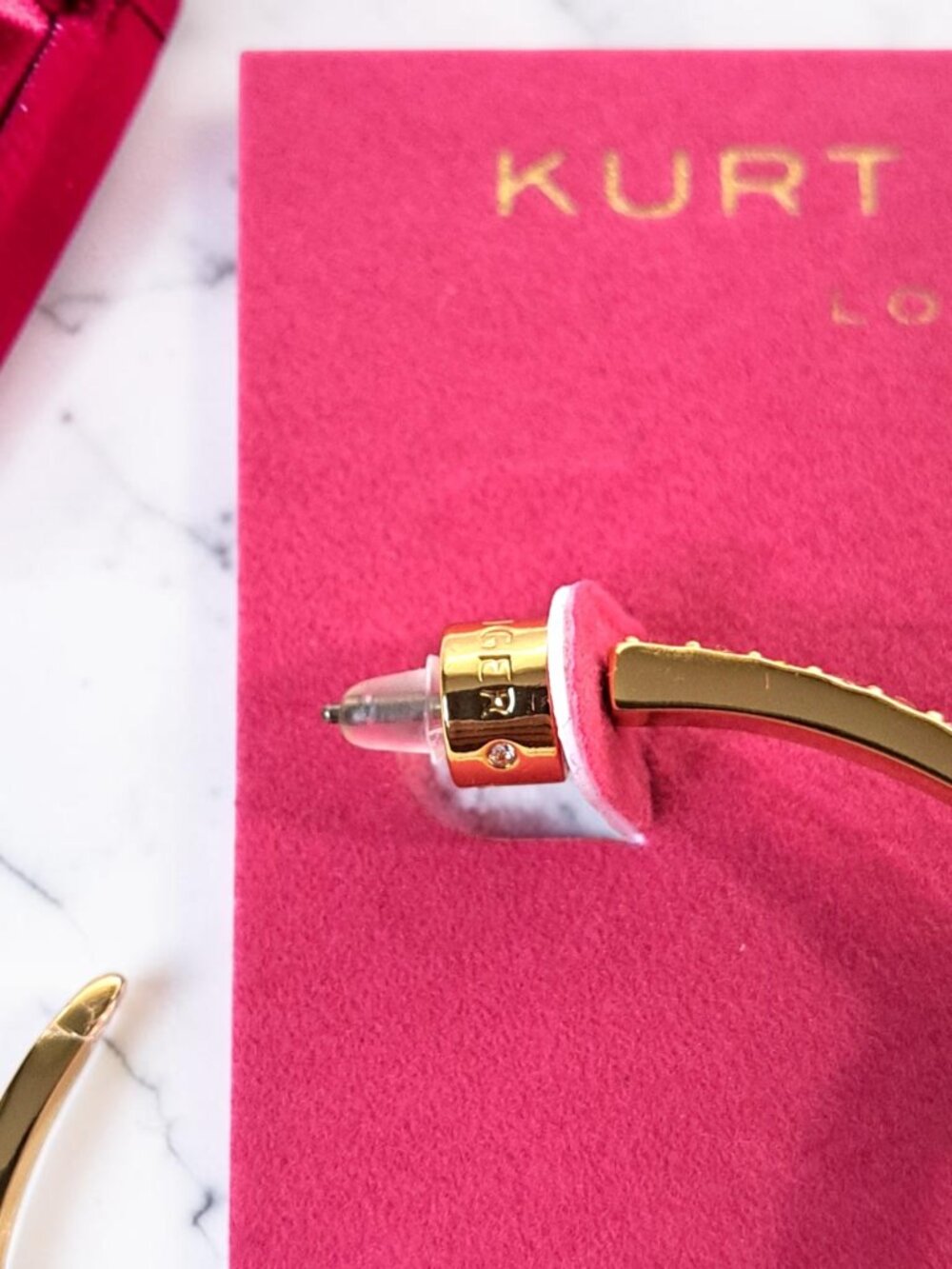 Kurt Geiger London Rainbow Pave Gold-Toned Hoop Earrings NWT - Picture 7 of 10